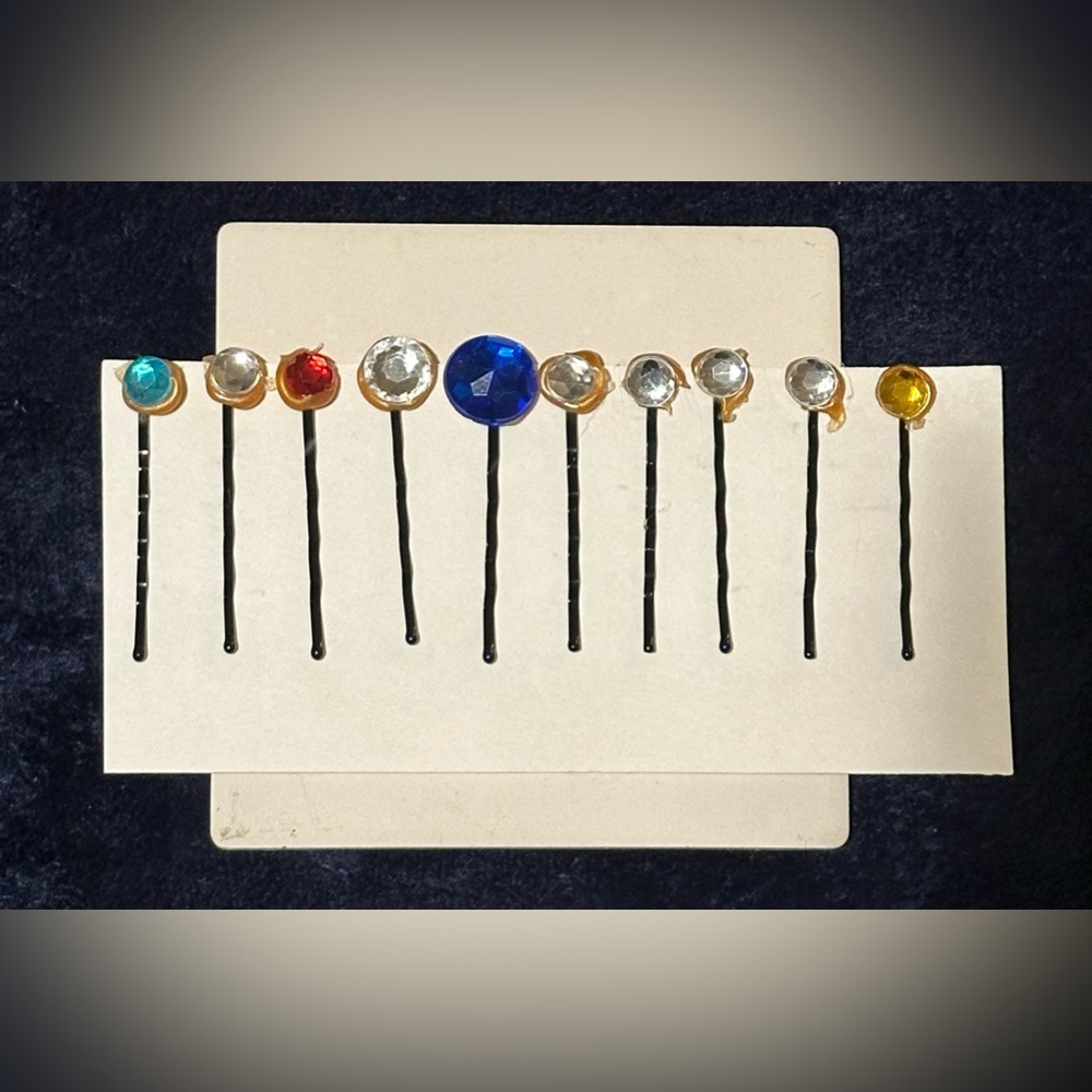 Lorena Espinoza Design Plastic Jewels Bobby-Pins, 10Pk (NWT)